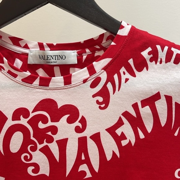 VALENTINO red and white 100% cotton t-shirt XS - Picture 2 of 5